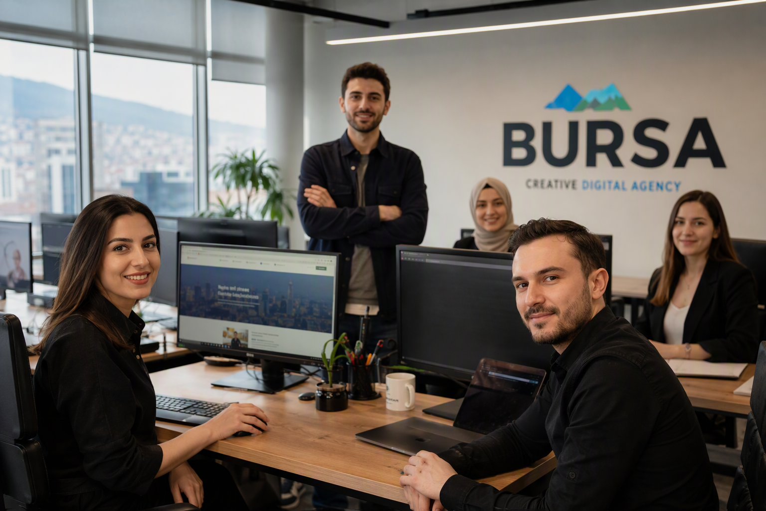 Business team in Bursa office
